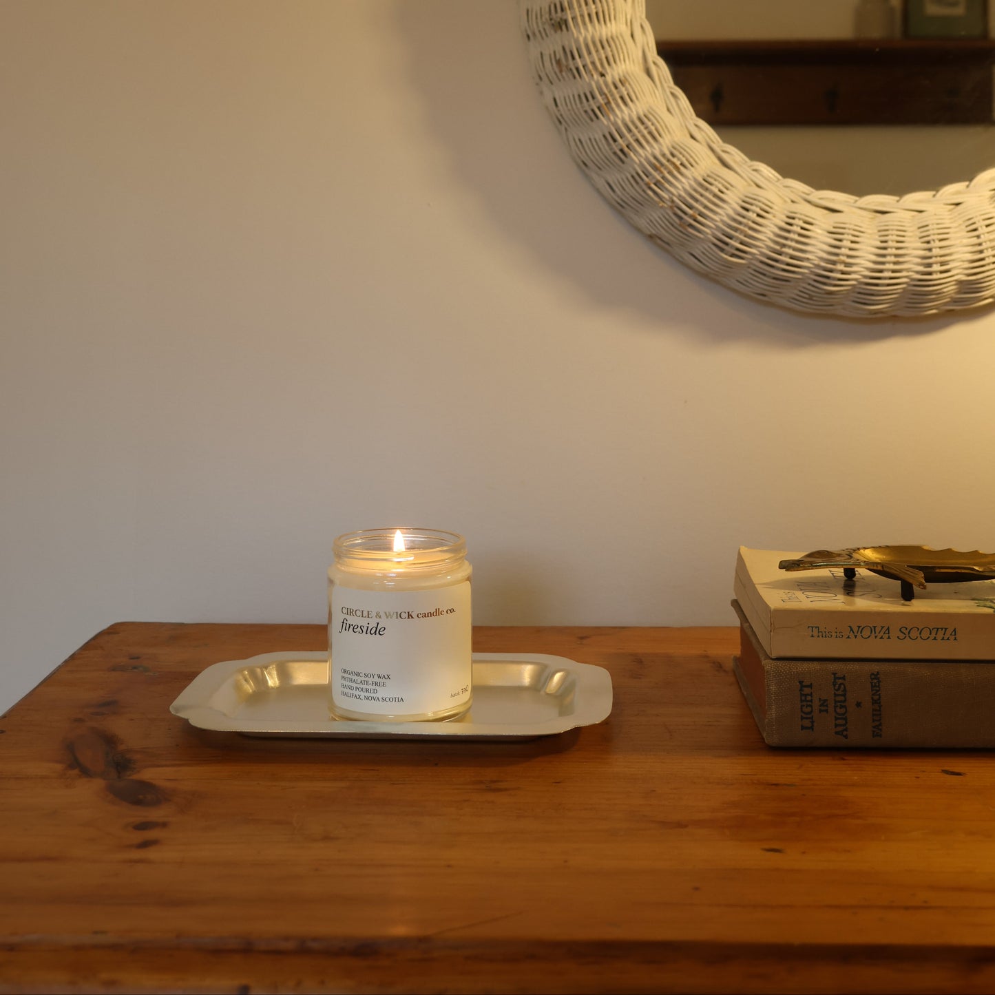 Silver Tray & Candle Set